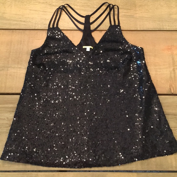 Gianni Bini Tops - Black Sequin Tank GB